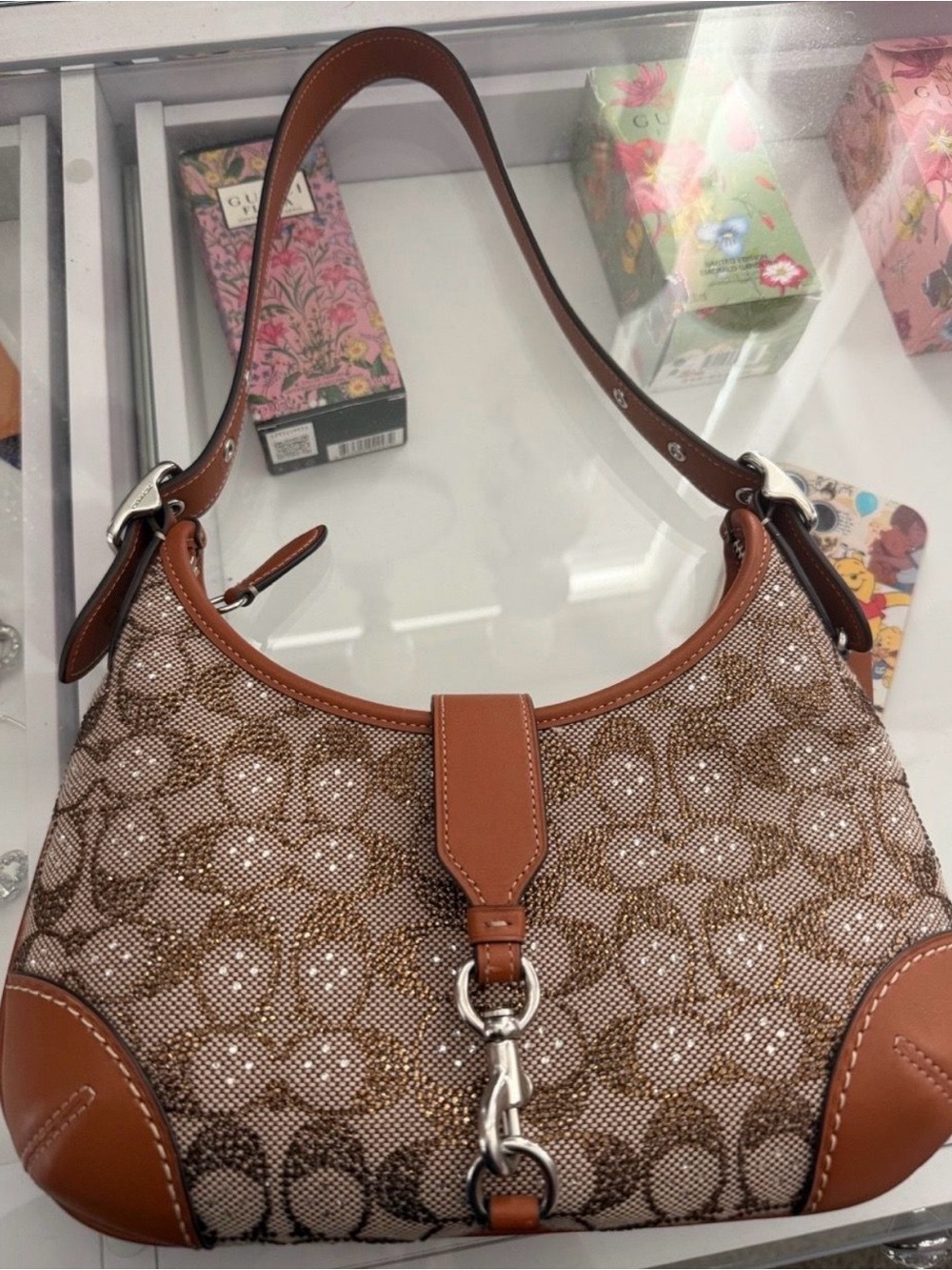 Coach Hampton Hobo Crystal Jacquard